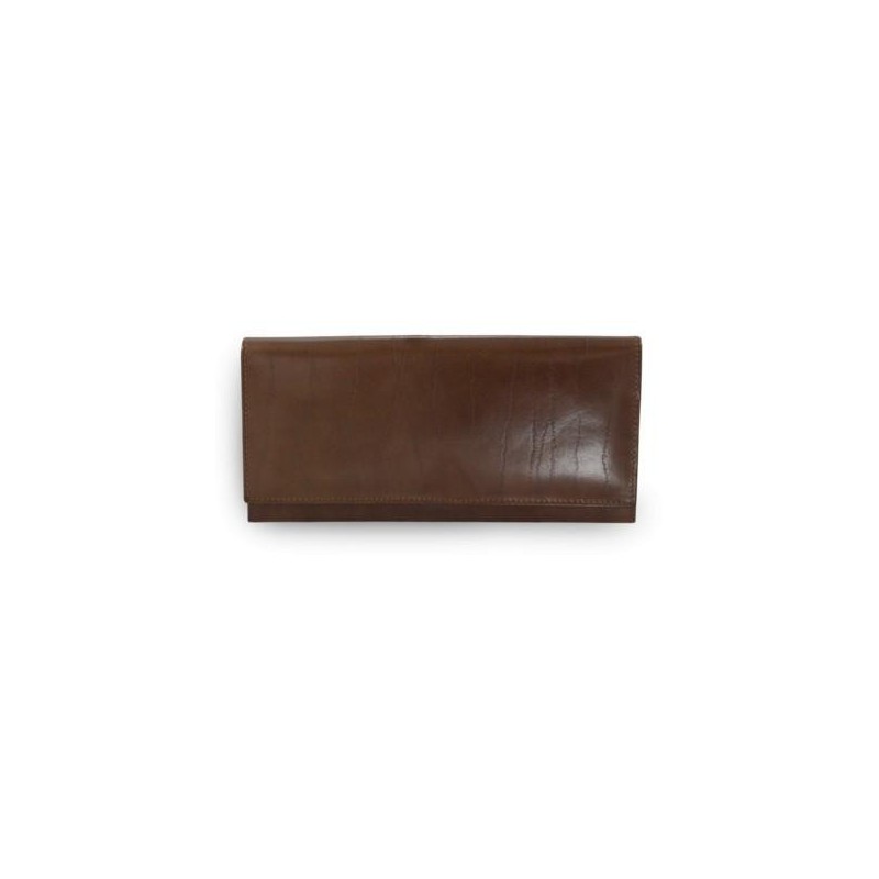 Hnedá dámska listová peňaženka s klopou