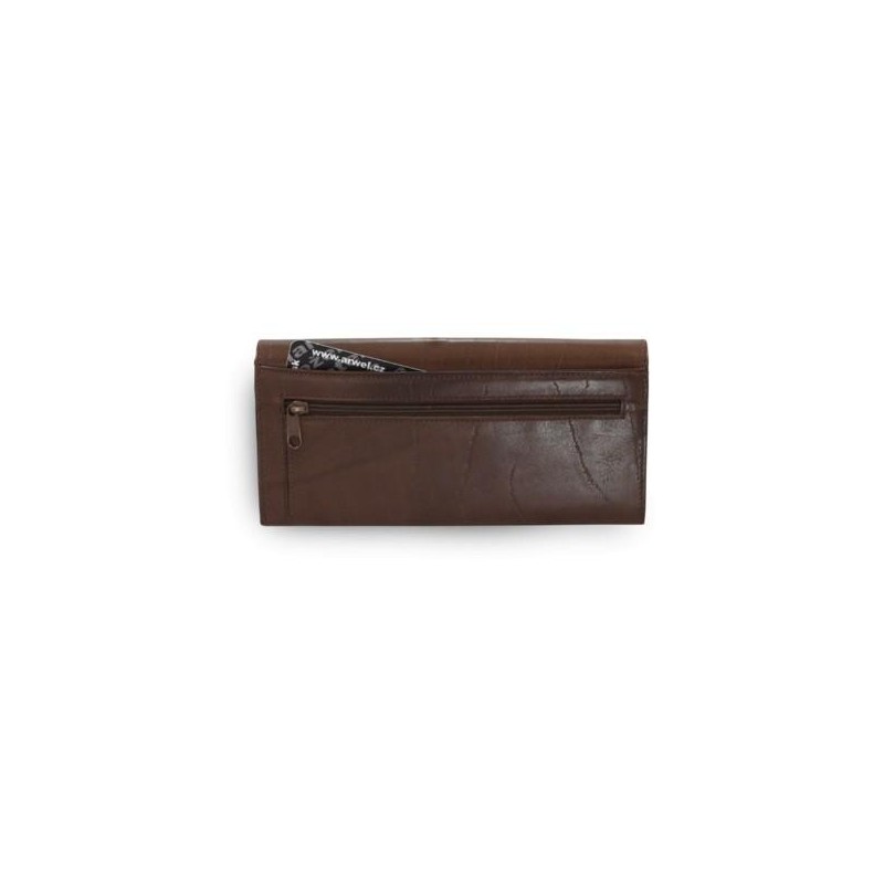 Hnedá dámska listová peňaženka s klopou