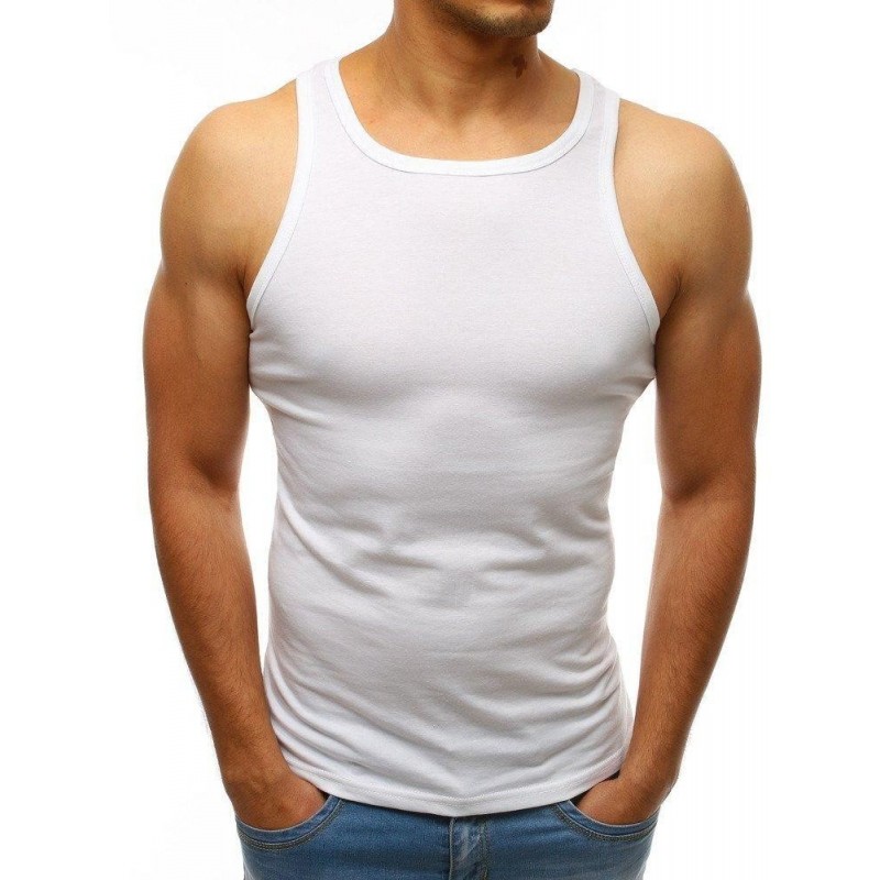 Pánske tričko bez rukávov (rx3490) - biele