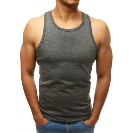 Pánske antracitové tričko bez rukávov (rx3493)