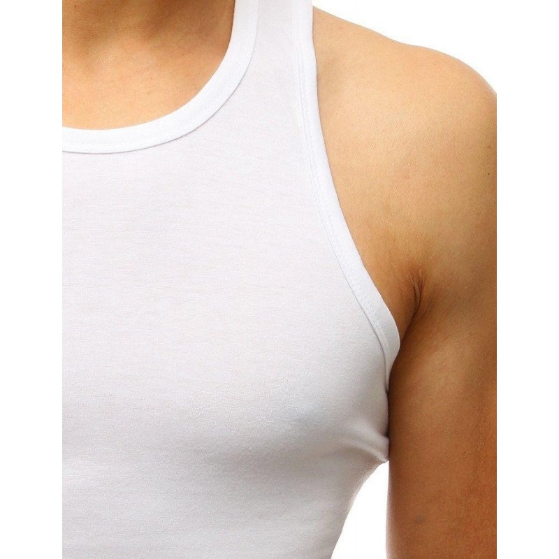 Pánske biele tričko bez rukávov (rx3497)