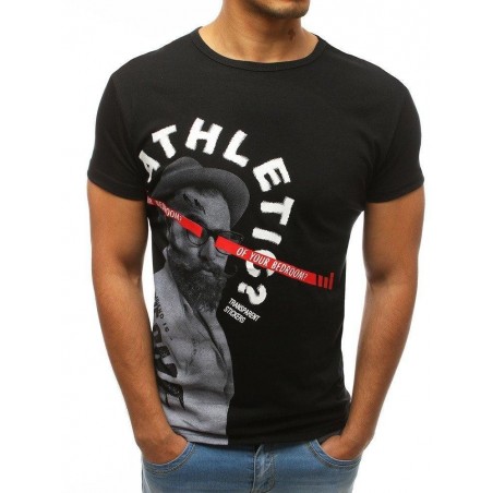 Pánske čierne tričko s krátkym rukávom (rx3509)