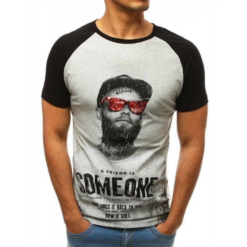 Tričko pánske s okrúhlym výstrihom (rx3518) - svetlosivé