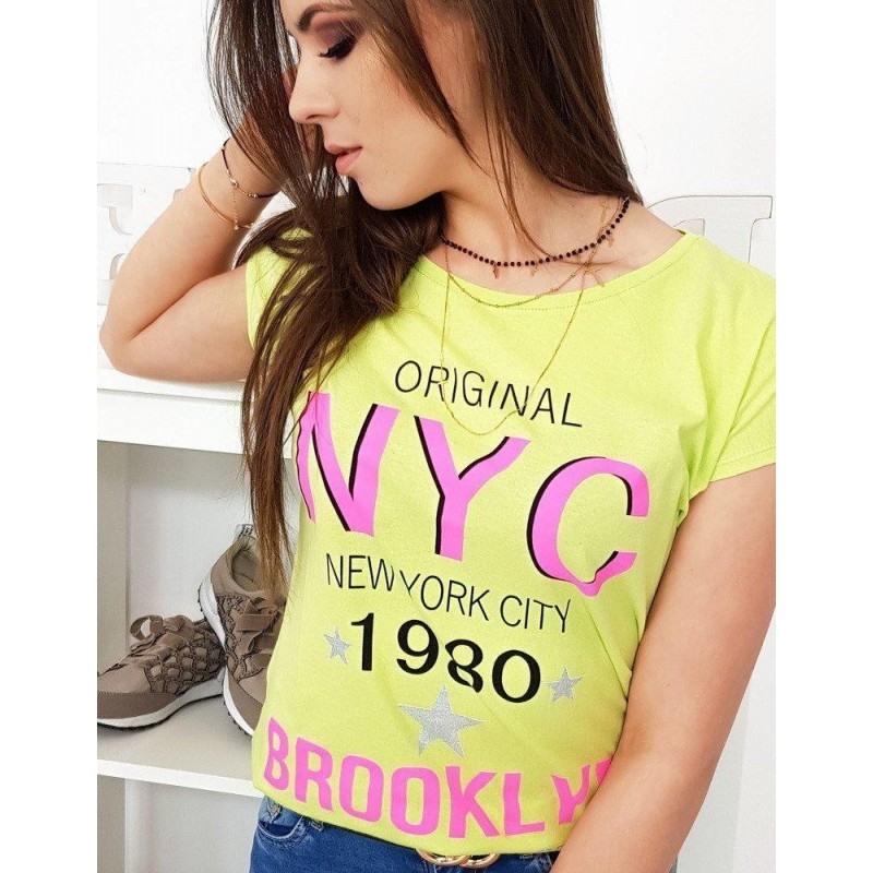 Dámske tričko s potlačou (ry1001) - limetkové