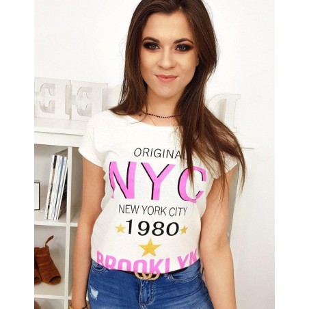 Dámske tričko s potlačou (ry1005) - smotanové