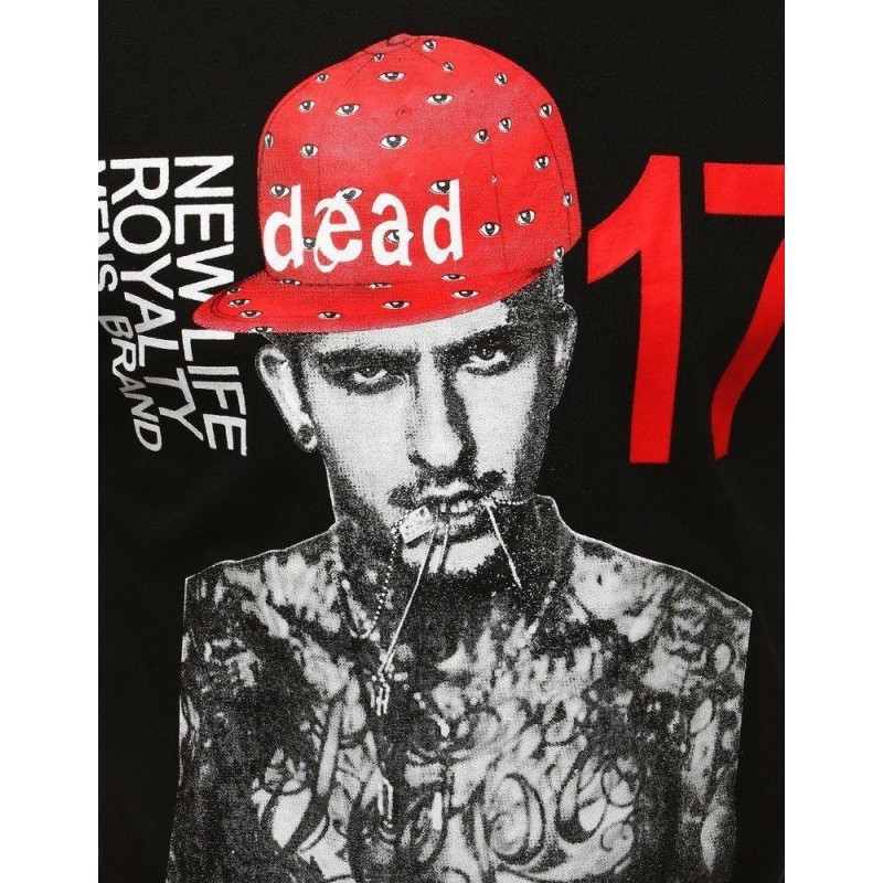 Moderné pánske tričko s potlačou (rx3514) - čierne