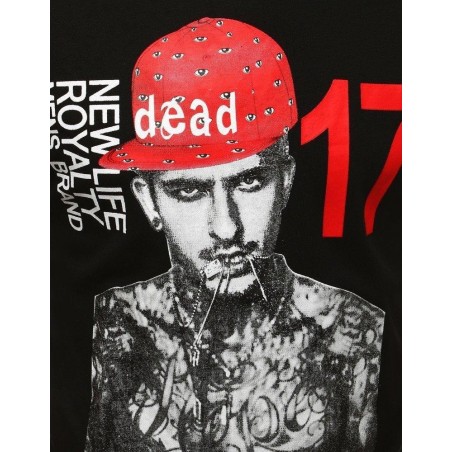 Moderné pánske tričko s potlačou (rx3514) - čierne