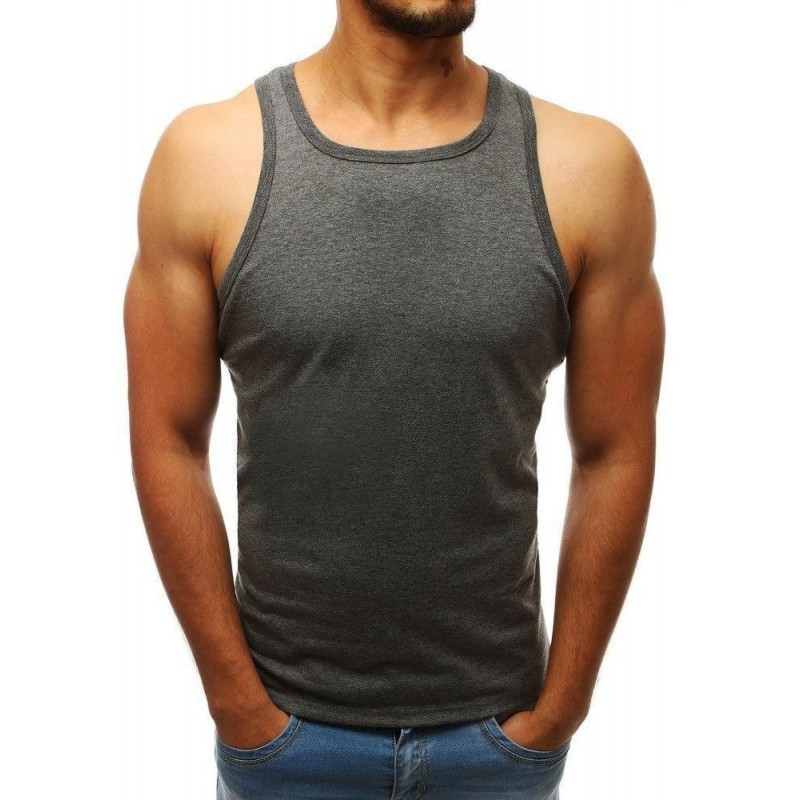 Pánske tričko bez rukávov (rx3588) - antracitové