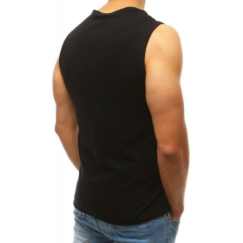 Štýlové pánske tričko bez rukávov (rx3592) - čierne