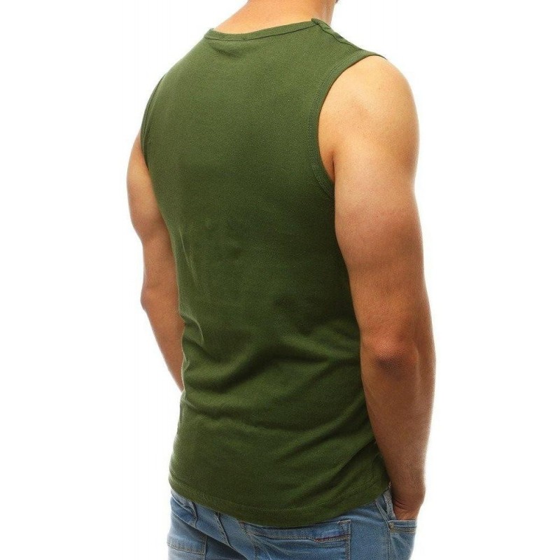 Štýlové pánske tričko bez rukávov (rx3593) - kaki