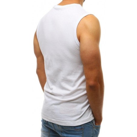 Štýlové pánske tričko bez rukávov (rx3654) - biele