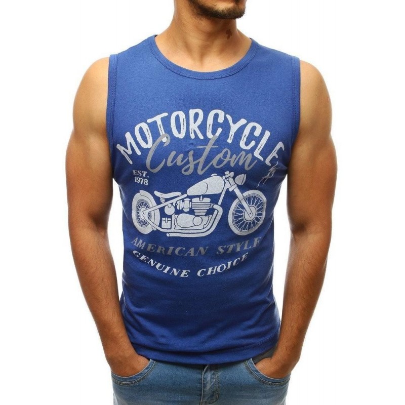 Štýlové pánske tričko bez rukávov (rx3656) - modré