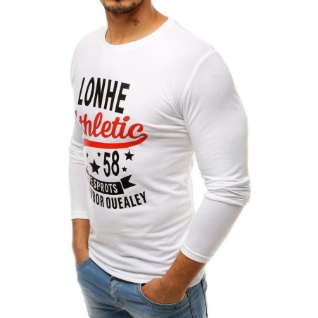 Biele pánske tričko s dlhým rukávom (lx0505)