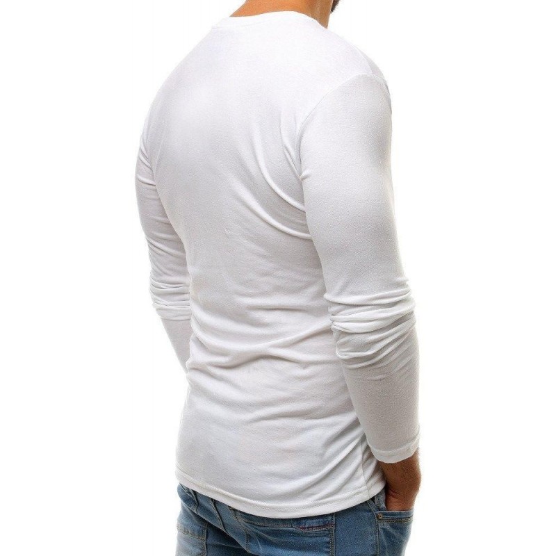 Biele pánske tričko s dlhým rukávom (lx0505)
