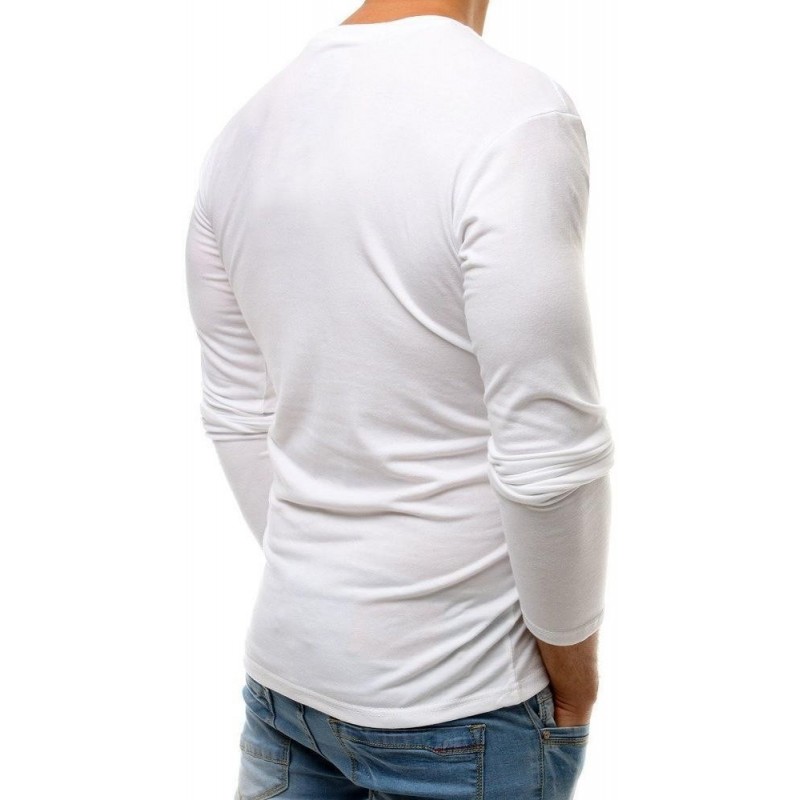 Pánske tričko s dlhým rukávom (lx0509) - biele
