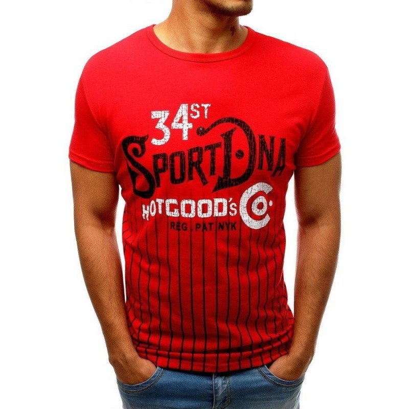 Moderné pánske tričko s potlačou (rx3533) - červené