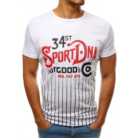 Moderné pánske tričko s potlačou (rx3534) - biele