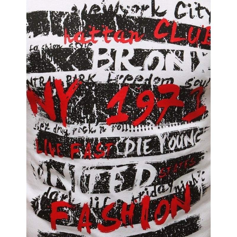 Pánske zaujímavé biele tričko (rx3538)