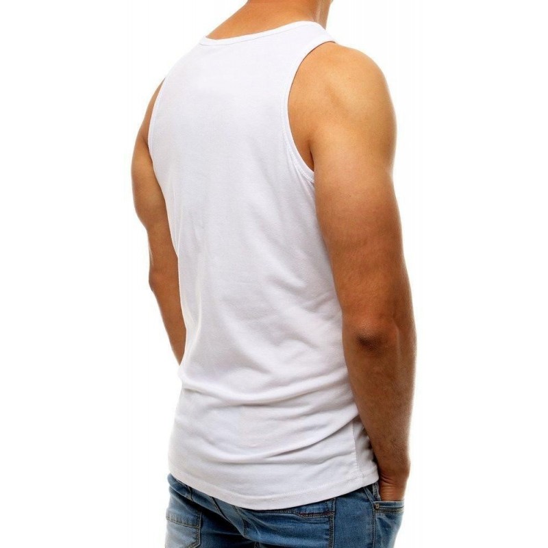 Originálne pánske tričko bez rukávov (rx3694) - biele