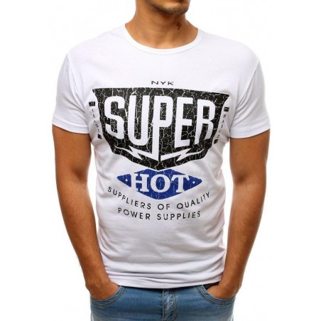 Pánske tričko s výraznou potlačou (rx3520) - biele