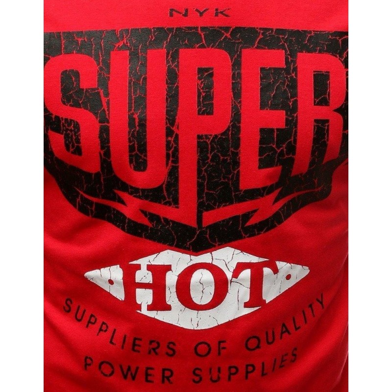 Pánske tričko s výraznou potlačou (rx3521) - červené