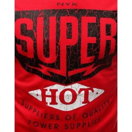 Pánske tričko s výraznou potlačou (rx3521) - červené