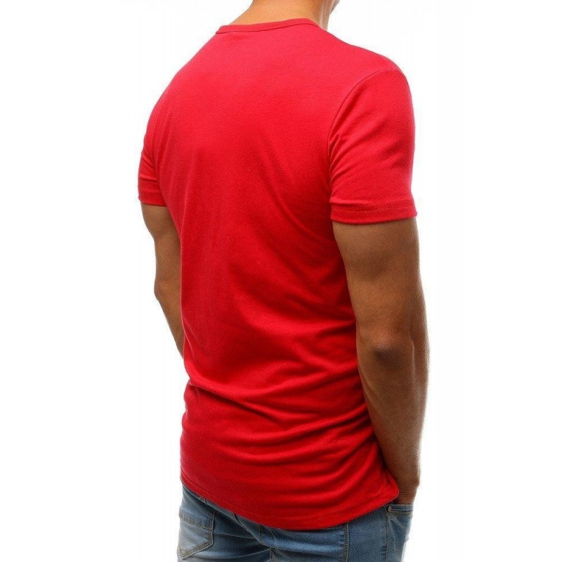 Pánske tričko s výraznou potlačou (rx3521) - červené