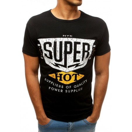 Pánske tričko s výraznou potlačou (rx3522) - čierne