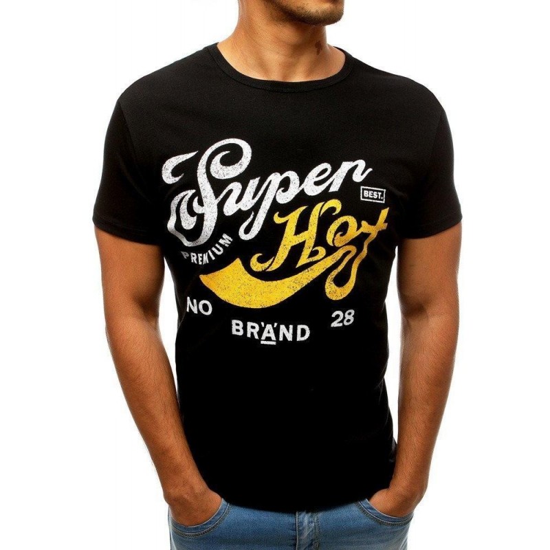 Pánske čierne tričko s potlačou (rx3543)