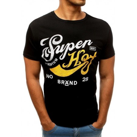 Pánske čierne tričko s potlačou (rx3543)