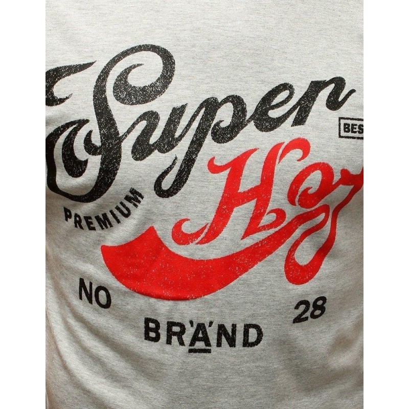 Pánske svetlosivé tričko s potlačou (rx3544)