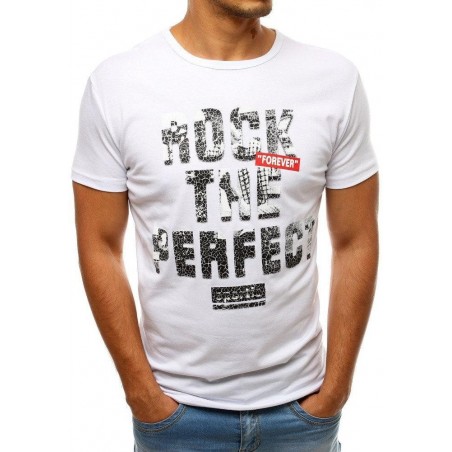 Moderné pánske tričko s krátkym rukávom (rx3545) - biele