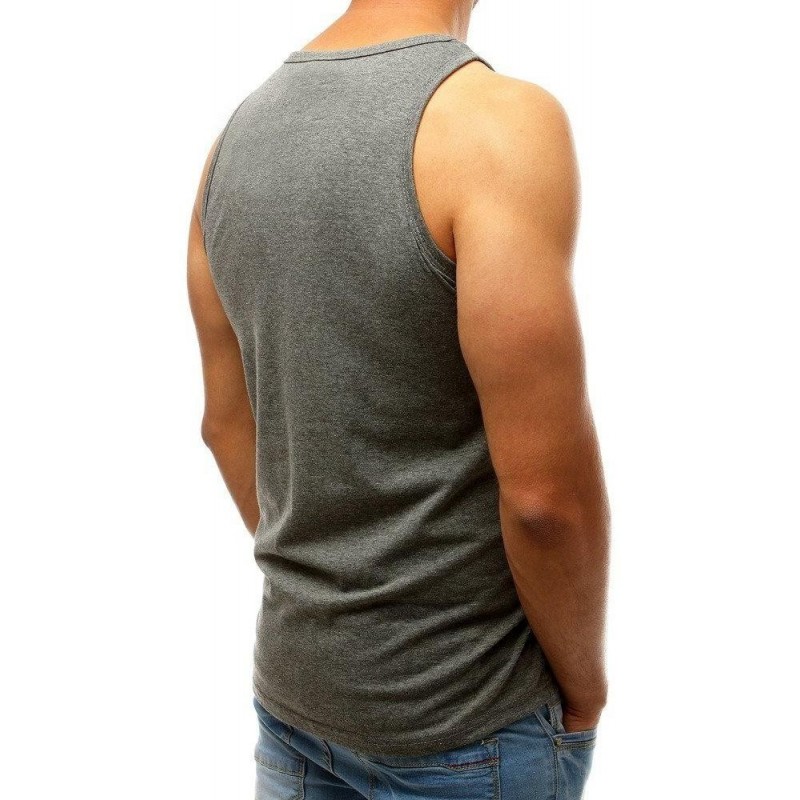 Antracitové pánske tričko bez rukávov (rx3707)
