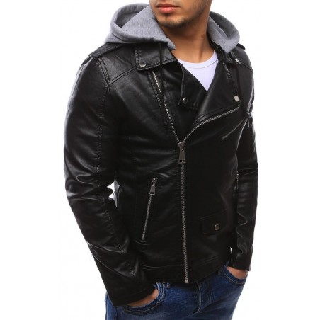 Pánska kožená bunda (tx2090) - čierna "XXL"