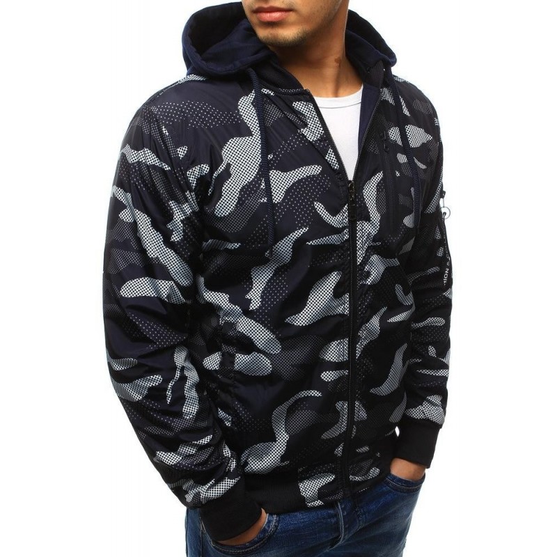 Pánska obojstranná prechodná bunda (tx2073) - tmavomodrá, veľ. XXL