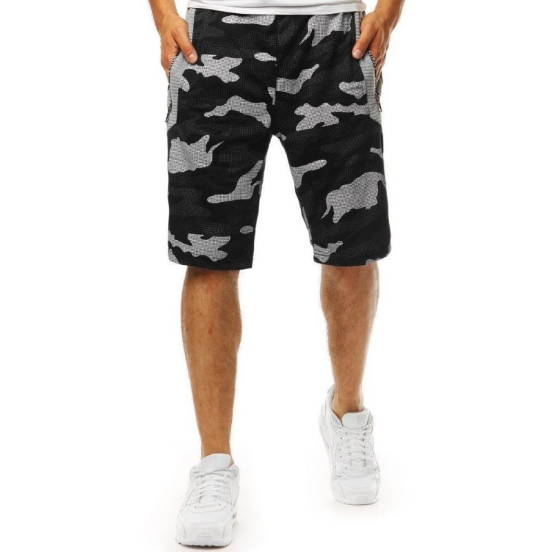 Teplákové pánske kraťasy army (sx1040) - čierne