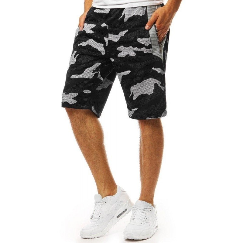 Teplákové pánske kraťasy army (sx1040) - čierne