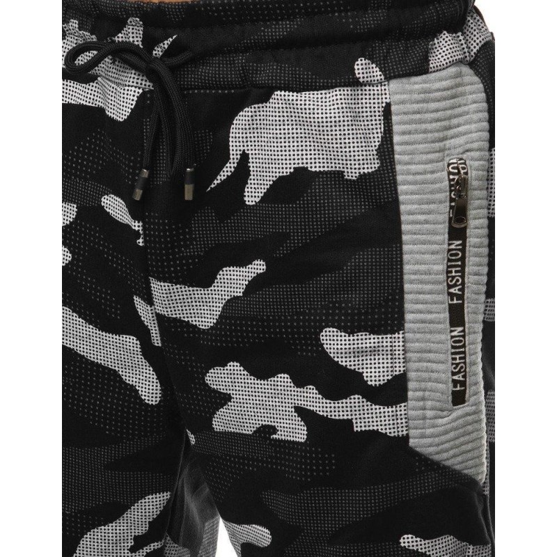 Teplákové pánske kraťasy army (sx1040) - čierne