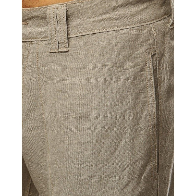 Pánske casual nohavice (ux1900) - tmavobéžové