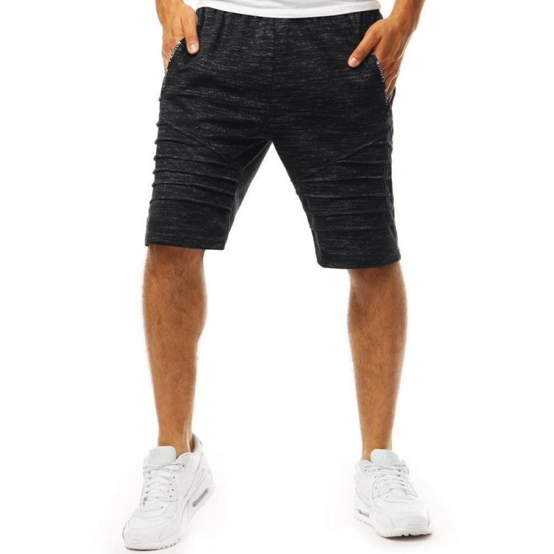 Pánske čierne teplákové kraťasy (sx1061)
