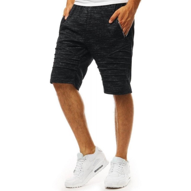 Pánske čierne teplákové kraťasy (sx1061)