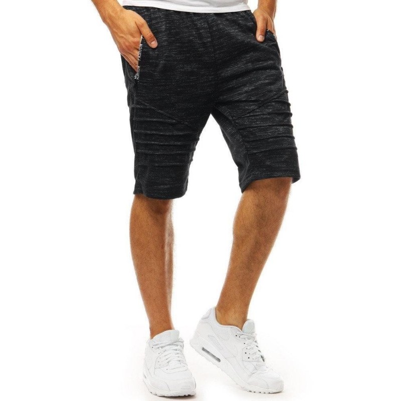 Pánske čierne teplákové kraťasy (sx1061)