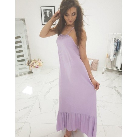 Dlhé fialové dámske šaty (ey0940)
