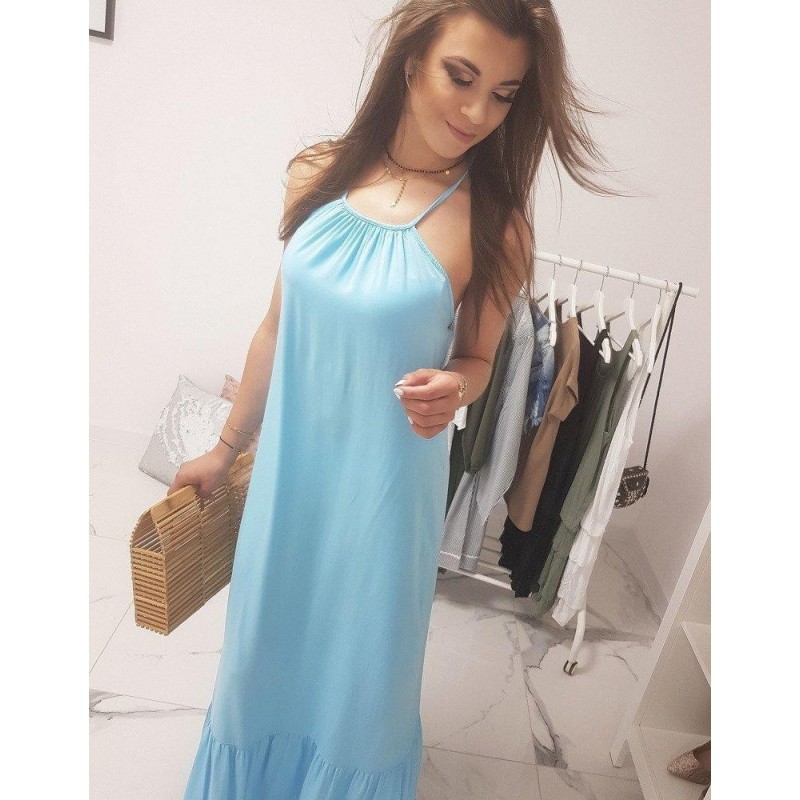 Dlhé modrédámske šaty (ey0941)